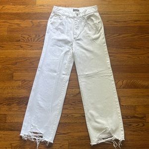 DL1961 Hepburn Wide Leg High Rise Vintage White Jean Pant